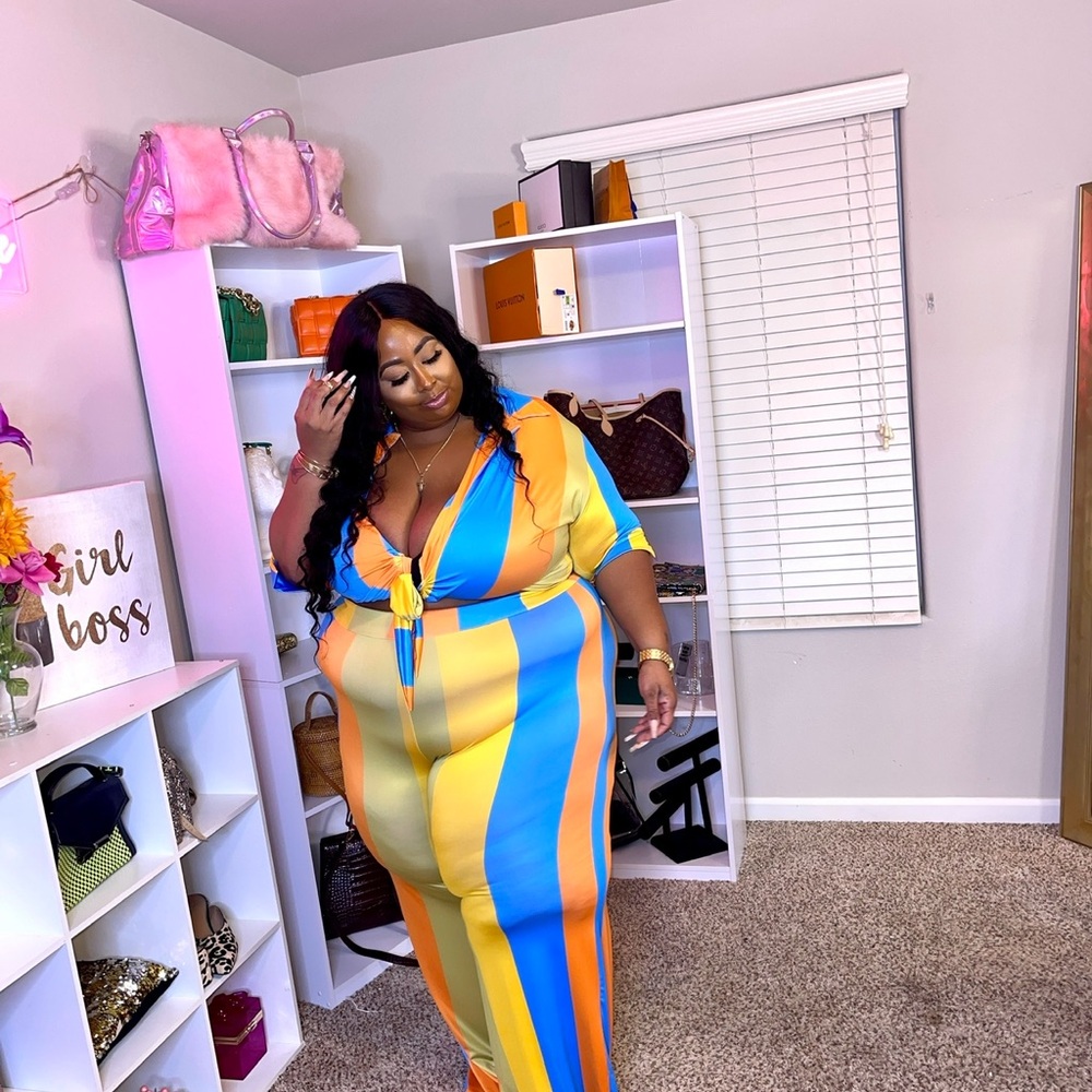 Vibrant Striped 2 Piece